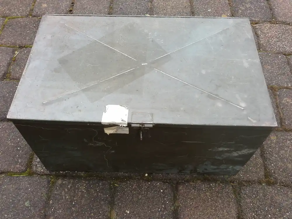 Stahlblech - Transportkiste 50 x 30 x 25 cm Echt