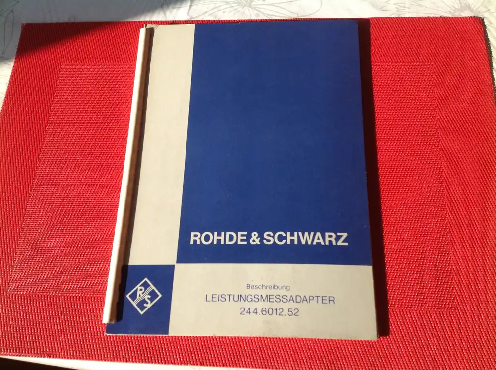 Bestpreis Rohde & Schwarz Orginal Beschreibung Leistungsmessadapter-Power Test Adapter zum SMDF/SMDA