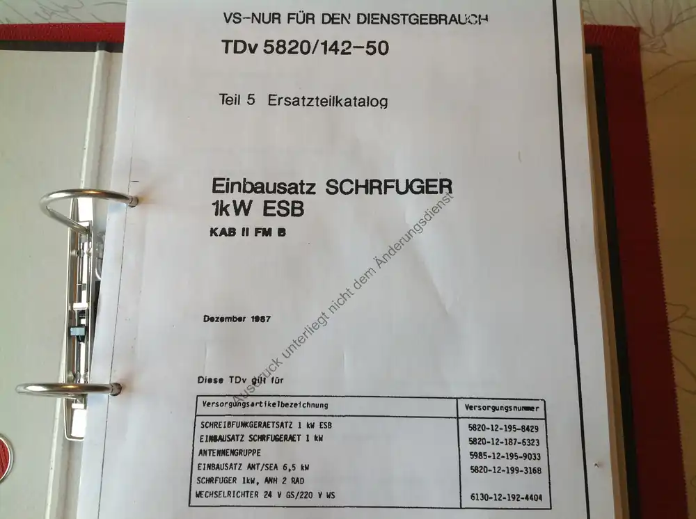 Zertifiziert Einbausatz SCHRFUGER 1 KW ESB Kab II FM B