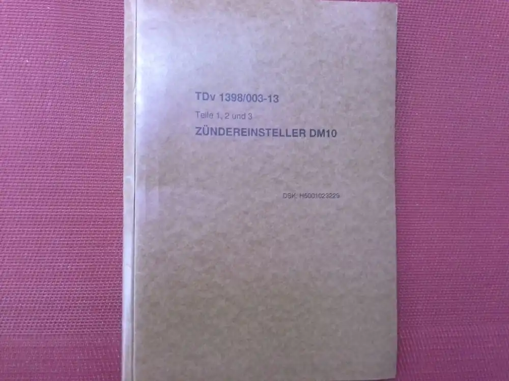 Zündereinsteller DM 10, TDv 1398/003-13 Neue Kollektion