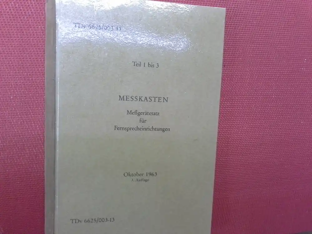 Sale Messkasten Meßgerätesatz für Fernsprecheinrichtungen, TDv 6625/003-13