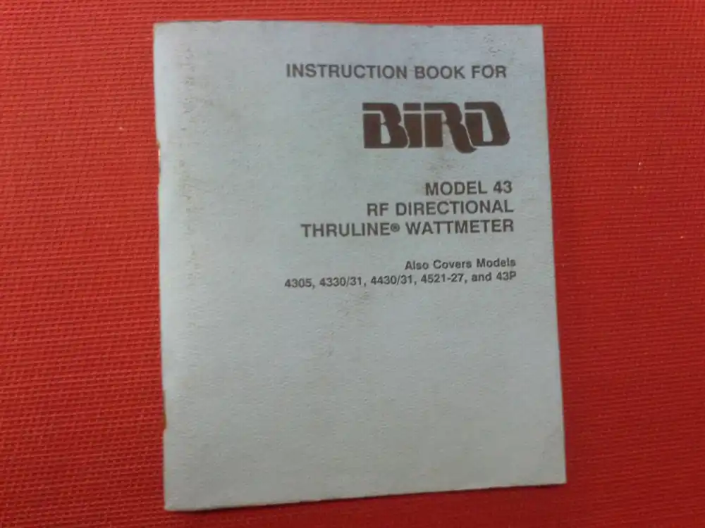 RF Directional Thruline Wattmeter Bird Model 43 Solange Der Vorrat Reicht