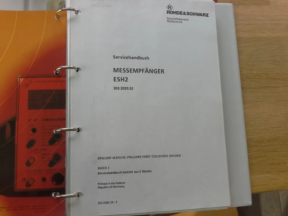Expressversand Rohde & Schwarz Servicehandbuch für Messempfänger Typ ESH2 Teil 1