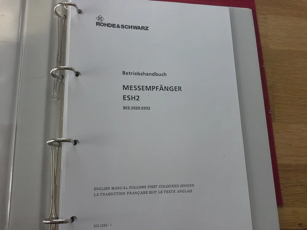 Rohde & Schwarz Betriebshandbuch für Messempfänger Typ ESH 2 Must-Have