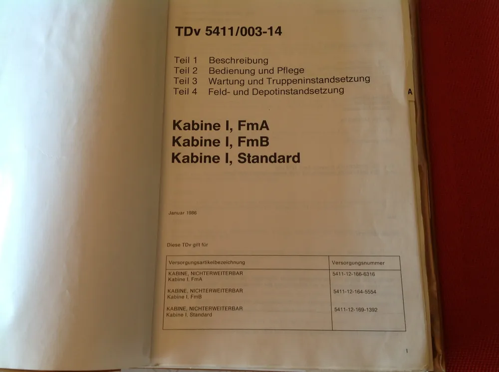 Sonderangebot Kabine I, FmA - Kabine I, FmB - Kabine I, Standard, TDv 5411/003-14