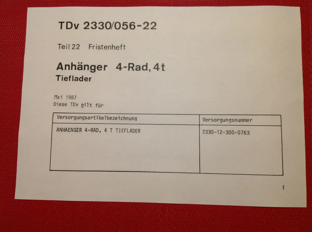 Bestpreis Anhänger 4-Rad, 4 to Tieflader, TDv 2330/056-22