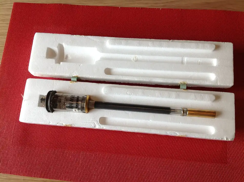 Elektronenröhre, Leistungs-Wanderfeldröhre Siemens RW 80, Klystronröhre für Vorverstärker 4....8 GHz Bestpreis