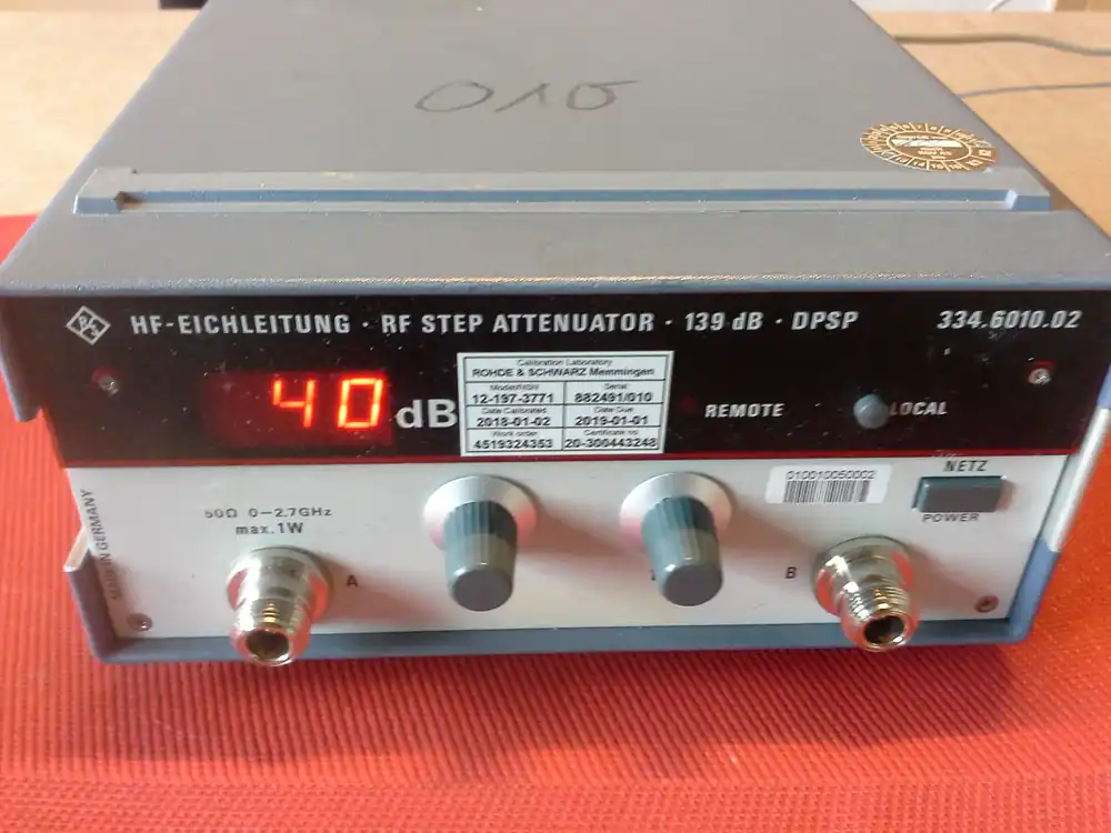 Must-Have Rohde & Schwarz HF-Eichleitung, RF Step Attenuator, 139 dB, DPSP