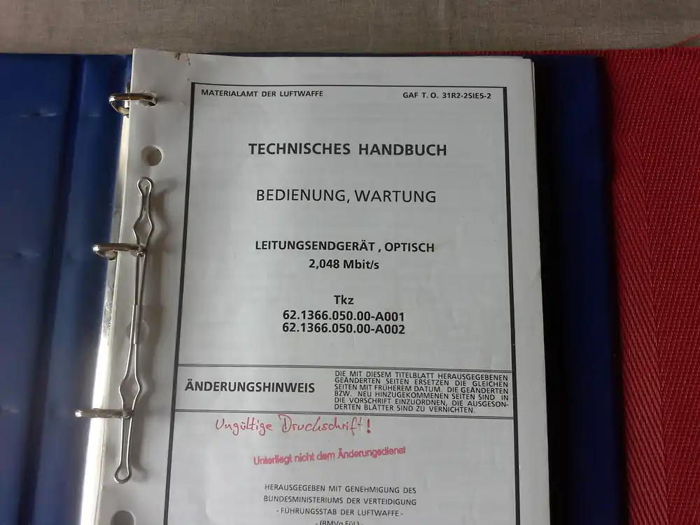 ANT Bosch Telecom, GAF T.O. 31R2-2SIE5-2, Technisches Handbuch, Leitungsendgerät, Optisch, 2,048 Mbit/s Sichere Zahlung