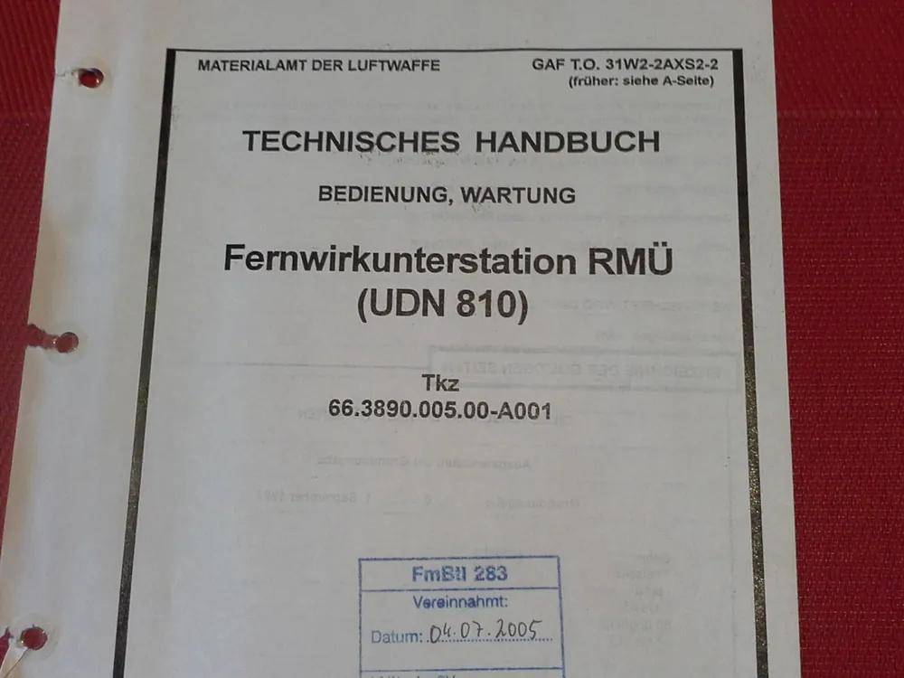 Schneller Versand GAF T.O. 31W2-2AXS2-2, Technisches Handbuch, Fernwirkstation RMÜ ( UDN 810 )