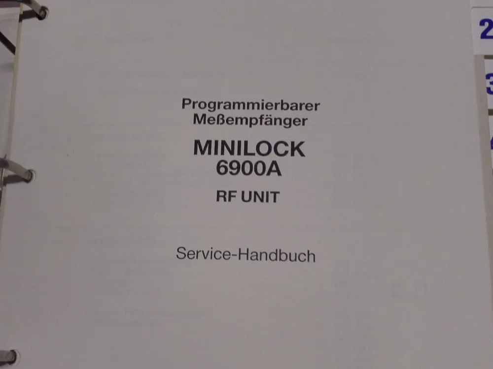 Schneller Versand Schlumberger, Service Handbuch, Programmierbare Meßempfänger, Minilock 6900A RF Unit