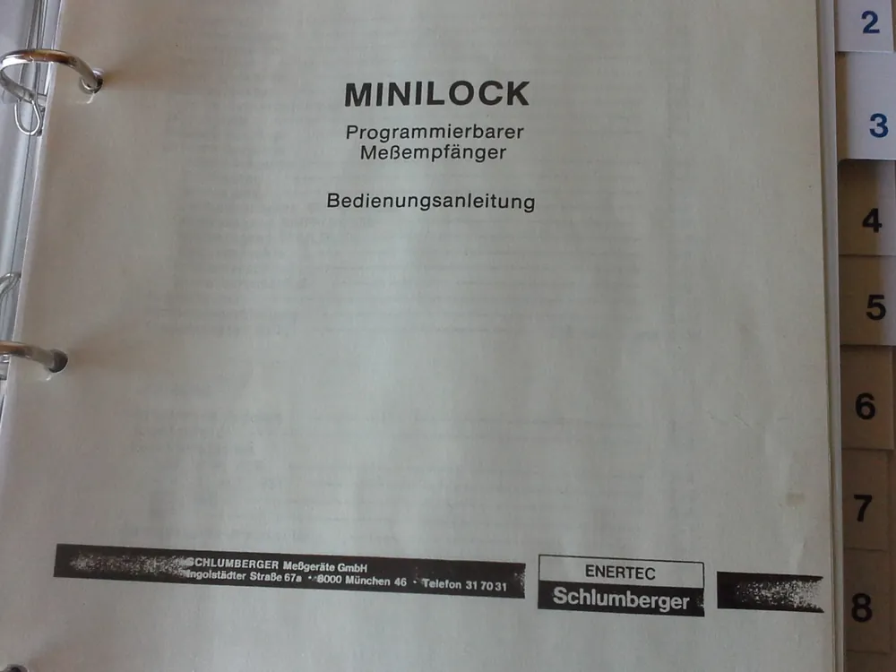 Neu Im Sortiment Schlumberger, Minilock, Programmierbarer Meßempfänger, Bedienungsanleitung