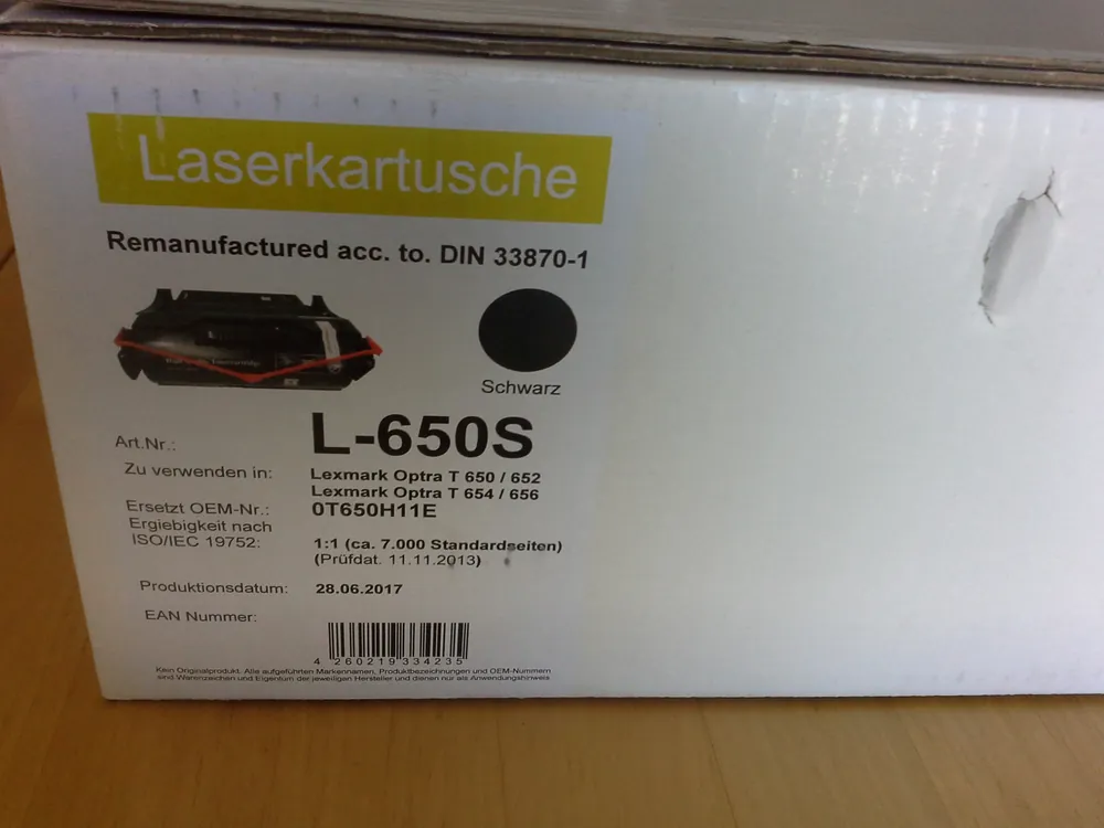 Sonderangebot Lexmark L-650S Toner