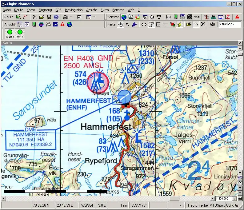 Bestpreis ICAO-Karte - Norwegen für Flight Planner