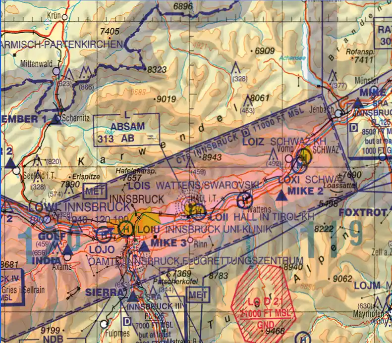 ICAO-Karte - Österreich für Flight Planner Expressversand
