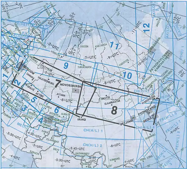 Beliebt EA(H/L) 7/8 - IFR-Streckenkarte Eurasia - Oberer/Unterer Luftraum