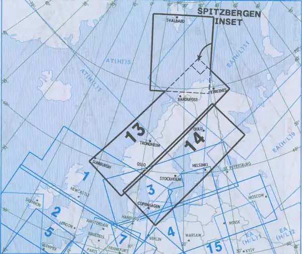 Schneller Versand E(HI) 13/14 - IFR-Streckenkarte Europe - Oberer Luftraum