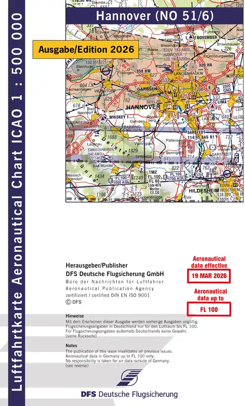 Must-Have ICAO-Karte (Ausgabe 2026) 1:500.000, Motorflug, gefalzt/ Papier mit Folie