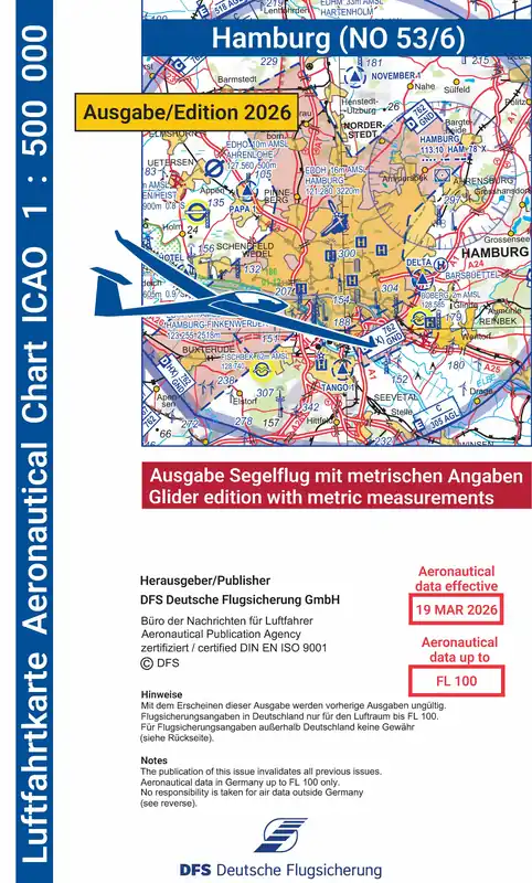 ICAO-Karte (Ausgabe 2026) 1:500.000, Segelflug, plano / Papier mit Folie Neuheit