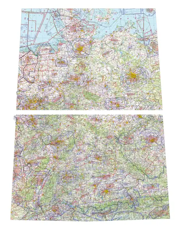 Jetzt Bestellen ICAO Wandkarte Deutschland, Blatt NORD + SÜD (1:500.000, Ausgabe 2026)