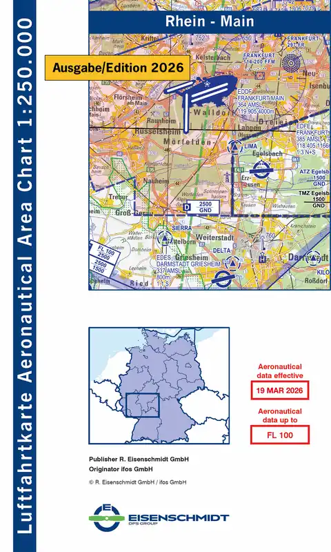 Aeronautical Area Chart (AAC250) 1:250.000 Blatt Rhein-Main 2026 Echt