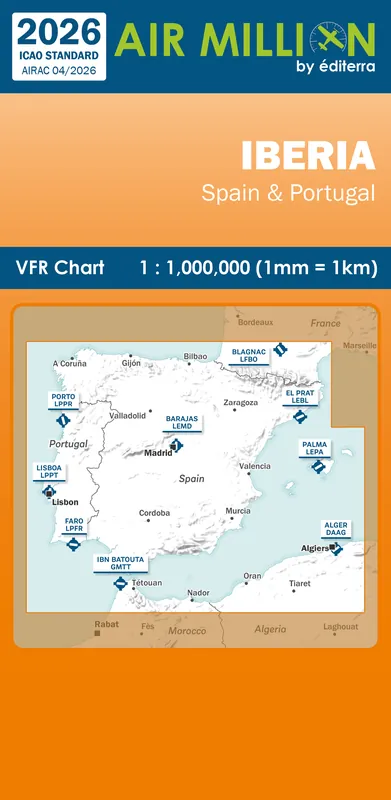 AIR MILLION: VFR-Karte Iberia 1:1.000.000 (Edition 2026) Kracherpreis