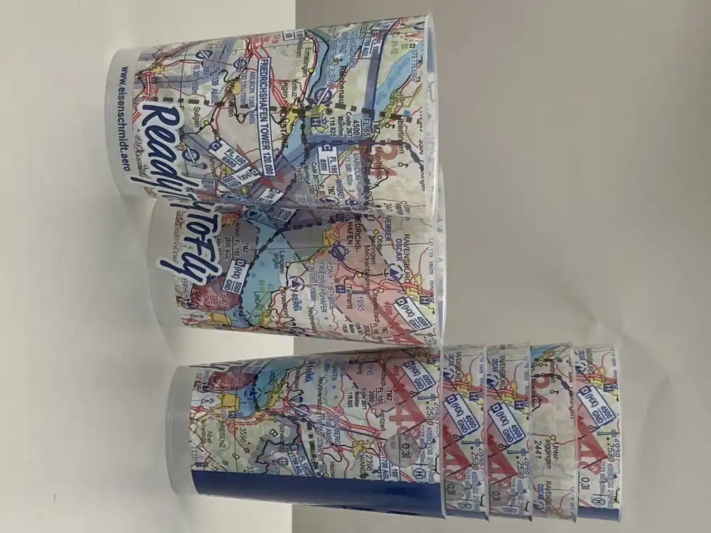 Kunststoff-Becher im ICAO-Kartendesign - Sonderedition Bodensee Top-Seller