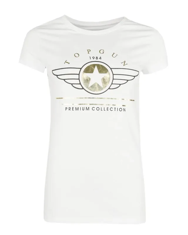 Top Gun Shirt Damen weiss Preis Gesenkt