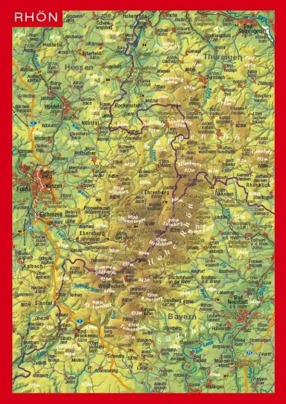 Preisreduziert Rhön Relief-Postkarte