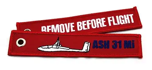 "ASH 31 MI" Remove before flight Echt