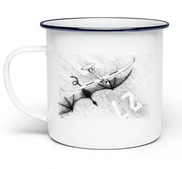Schnäppchen Emaille-Tasse Drache