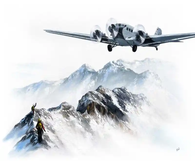 Kunstdruck "Tante Ju über den Alpen" Sonderangebot
