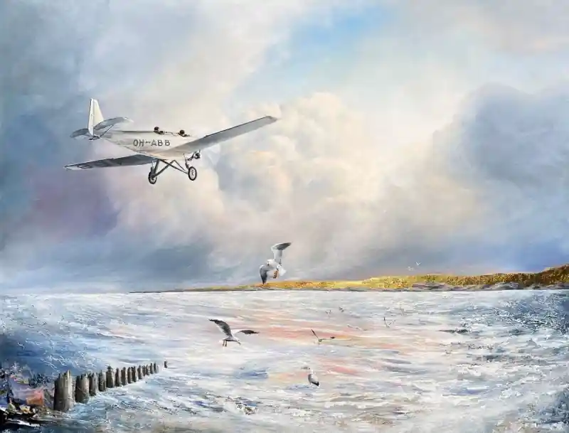 Originalgemälde "Junkers A50 über dem Meer" Angebot