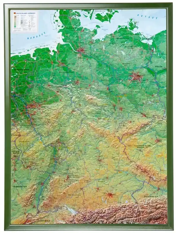 Reliefkarte 3D Deutschland klein Jetzt Kaufen
