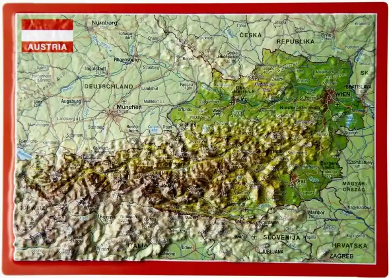 Highlight Österreich Relief-Postkarte