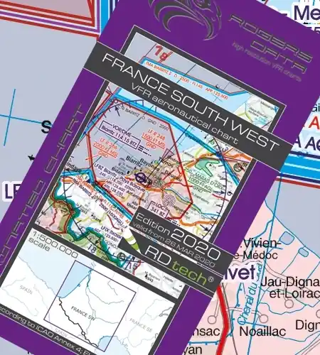 Rogersdata VFR Karte France South West 500k 2026 Sofort Bestellen