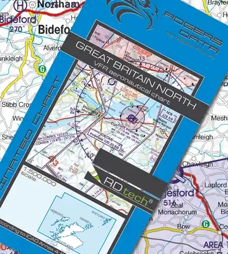 Neuheit Rogersdata VFR Karte Great Britain North 500k 2026