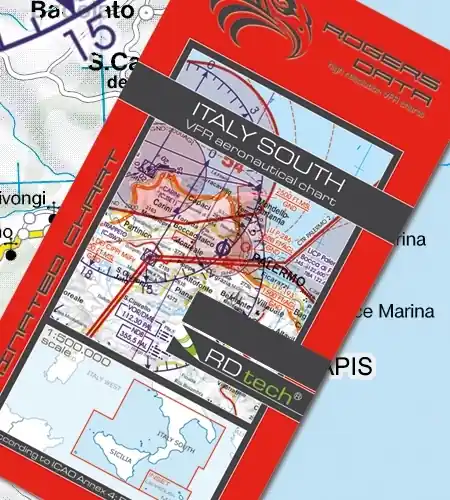 Rogersdata VFR Karte Italien Süd-Sizilien-Lampedusa-Malta 2026 Direktkauf