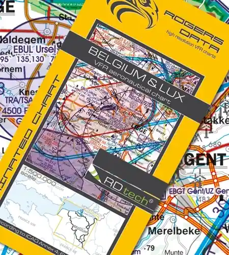 Neue Ware Rogersdata VFR Karte Belgium Luxembourg 500k 2026