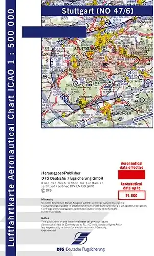 ICAO-Motorflugkarte Stuttgart 2026 Folie Nur Heute