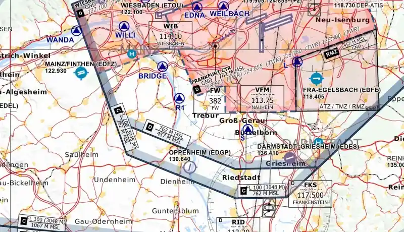 OFMA-Segelflugkarte ED-4 Frankfurt 2025 Papier Preiswert
