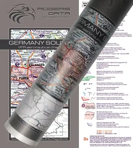 Ausverkauf Rogersdata VFR chart Germany South wall chart 2026
