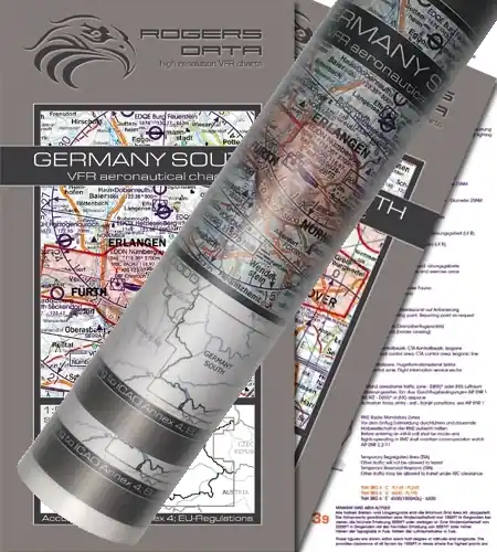 Rogersdata VFR Karte Germany North+South wall chart 2026 Schneller Versand