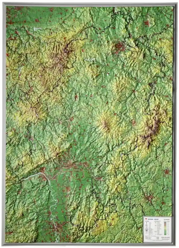 Letzte Chance Reliefkarte 3D Hessen klein
