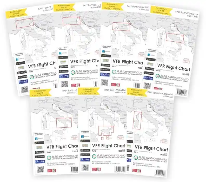 Avioportolano VFR-Karte LI-1 2026 Echt