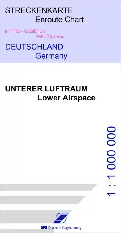 IFR-Streckenkarte Deutschland - Unterer Luftraum mit FIS-Gebiete Markenprodukt