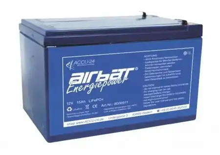 Neue Kollektion Airbatt LiFePO4 12V 15Ah SAFETY