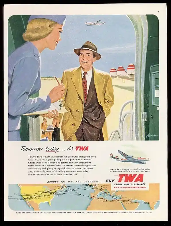 Heißes Angebot TWA 1952 Passagier