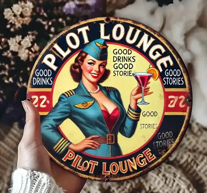 Blechschild Pilot Lounge Beliebt