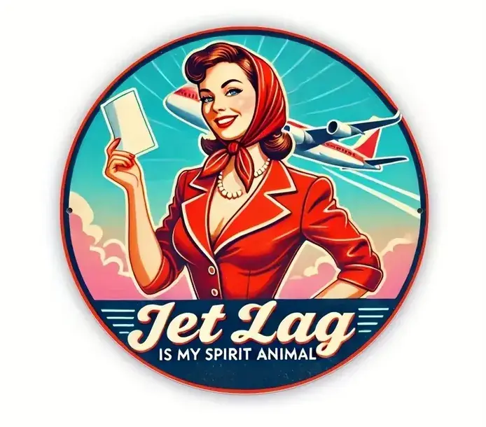 Abverkauf Blechschild Jet Lag